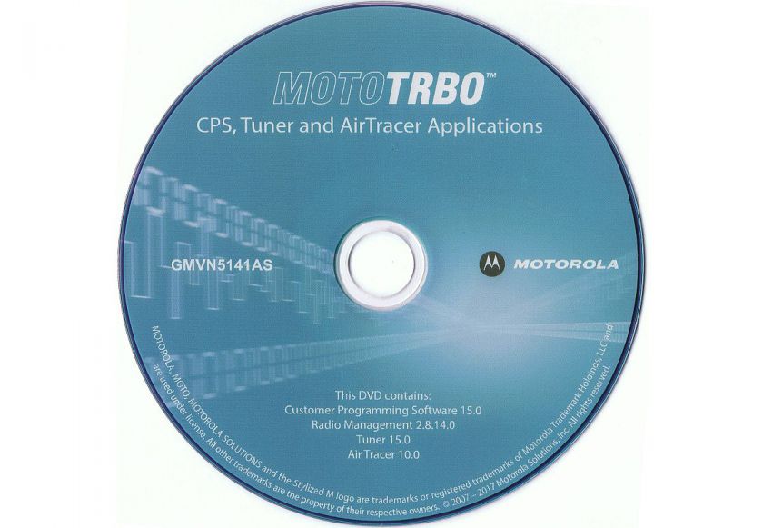 Motorola MOTOTRBO CPS / RM Software  DVD GMVN5141AV